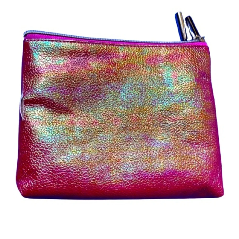 Iridescent Pink Two Sided Cosmetic Bag